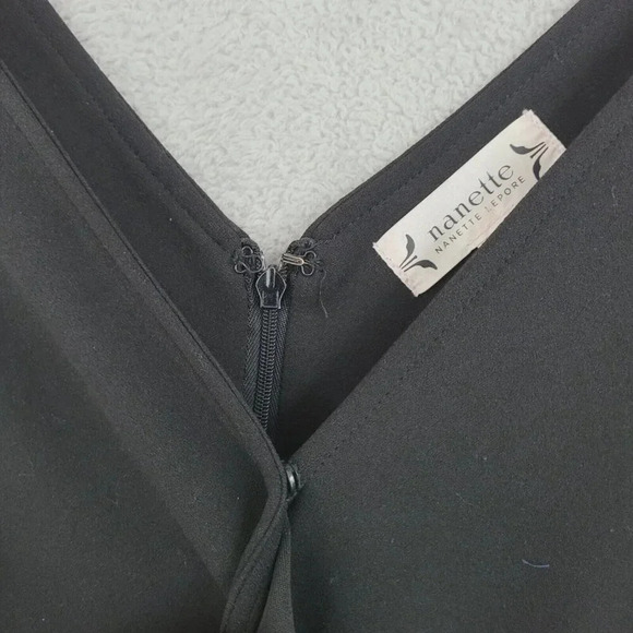 Nanette Lepore Womens Black Sleeveless V-Neck Mdi Sheath Dress Size 14 20PT - Picture 6 of 8